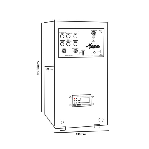 Mega MP-99UEC With Bluetooth,USB,Recording , Echo And UHF Cordless Mike